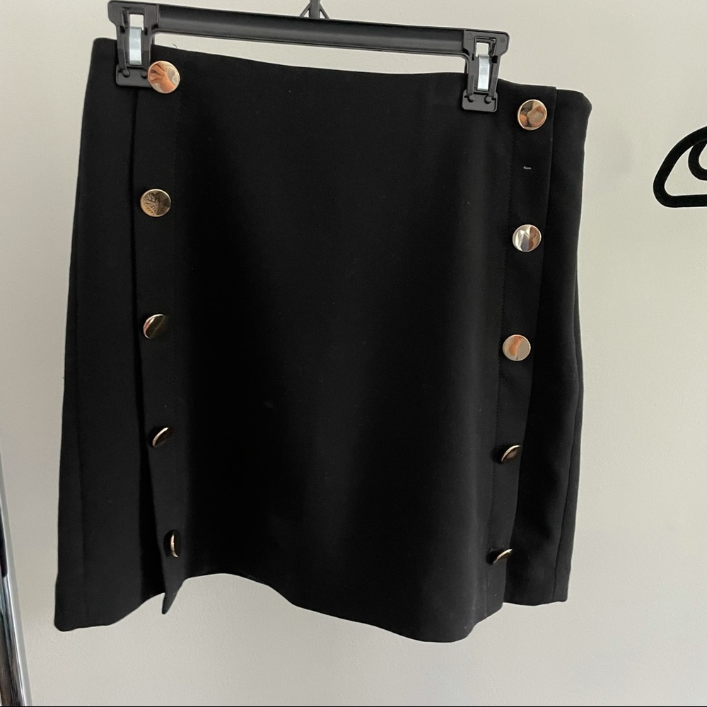 LOFT Black Nautical Mini Skirt